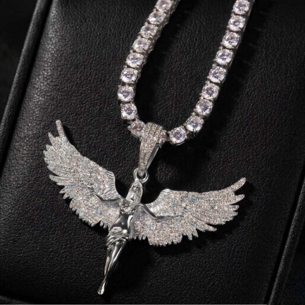 Silver Angel Pendant With Tennis C 7 A 6